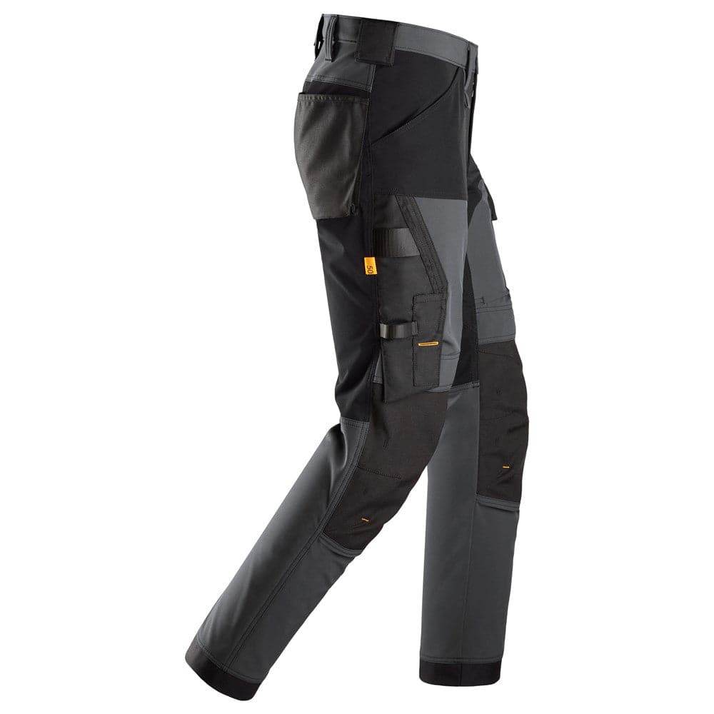 Snickers 6375 AllroundWork 4-way Stretch Trousers Steel Grey/Black, 39" Waist 30" Leg-Snickers 112