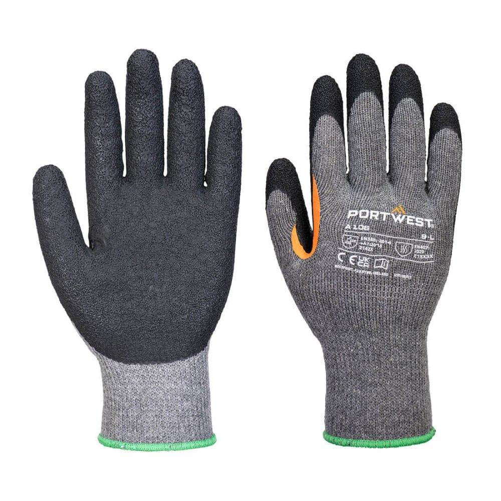 Portwest A106 Grip 10 Latex Reinforced Thumb Glove (Pack of 12)