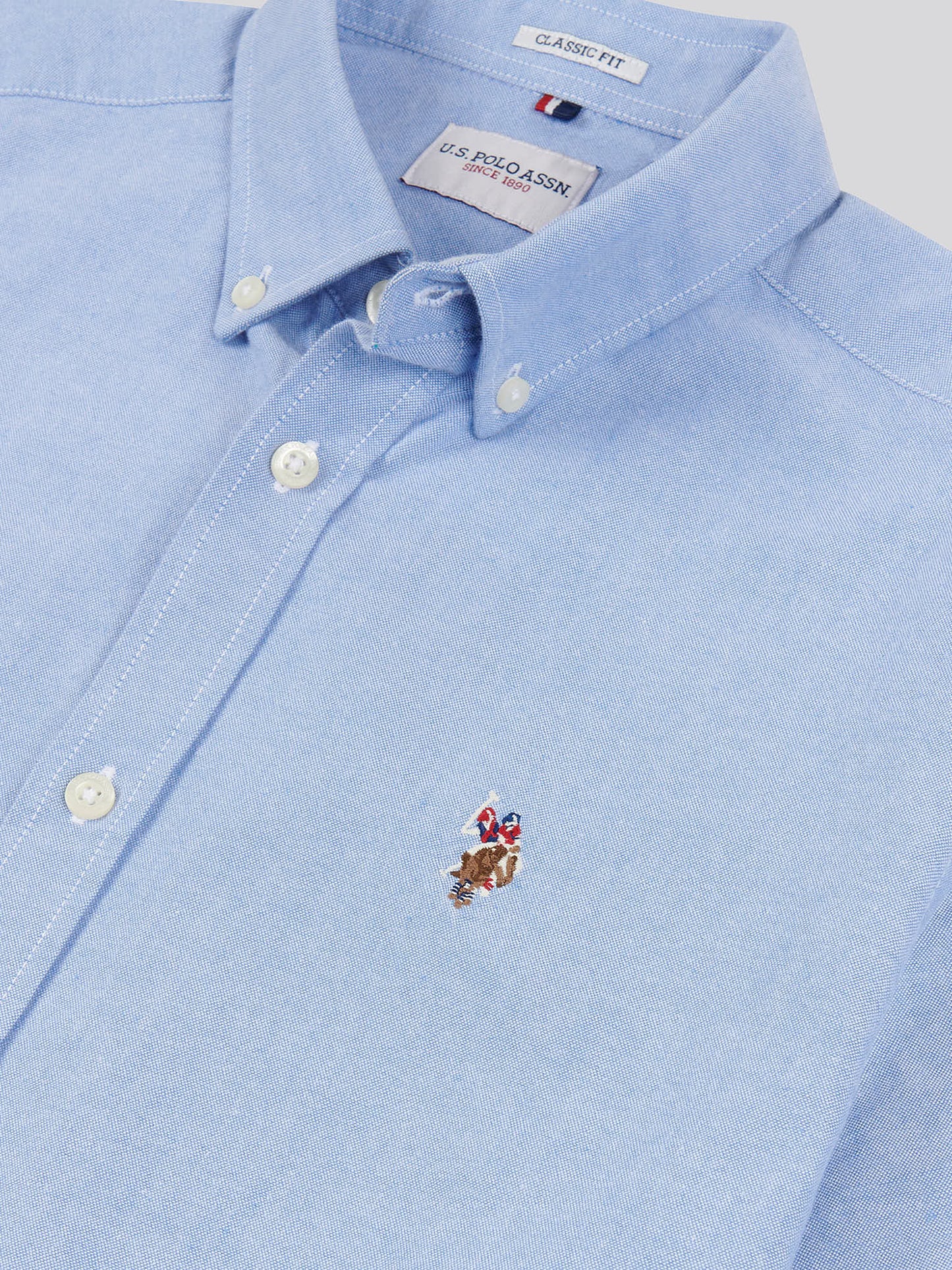 Mens Short Sleeve Oxford Shirt Blue Yonder
