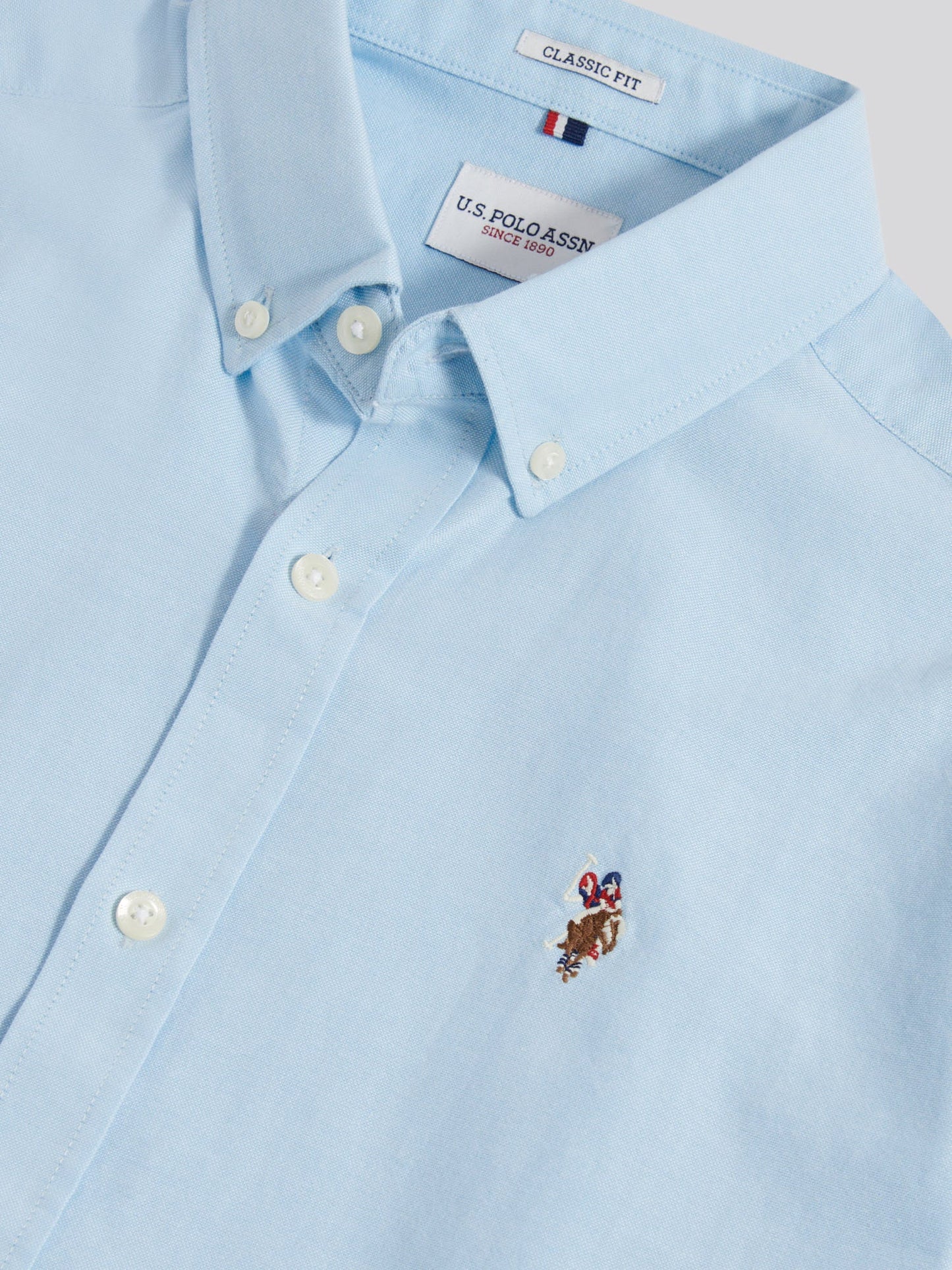Mens Short Sleeve Oxford Shirt Ice Blue