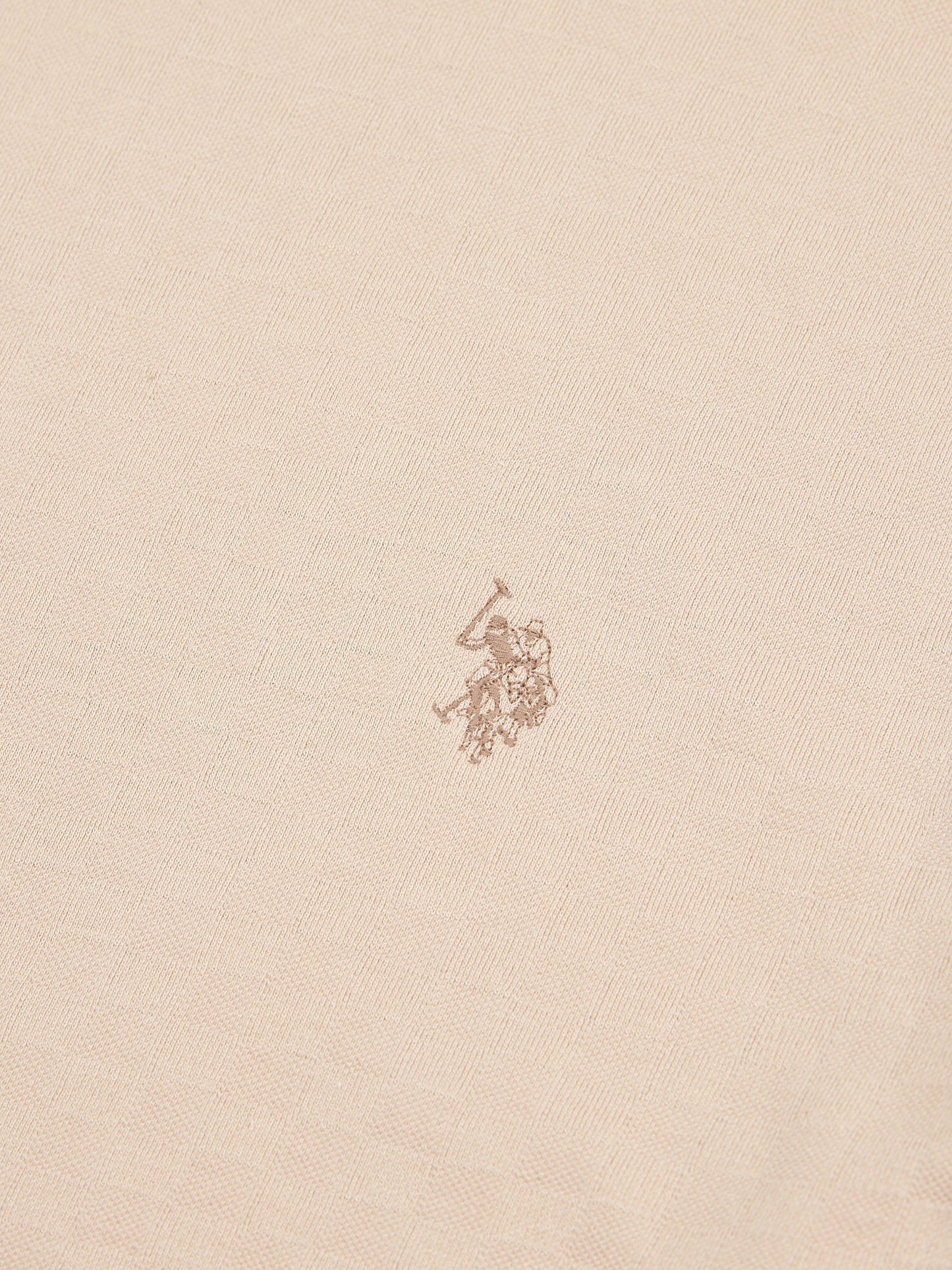 Mens Check Texture T-Shirt in Doeskin