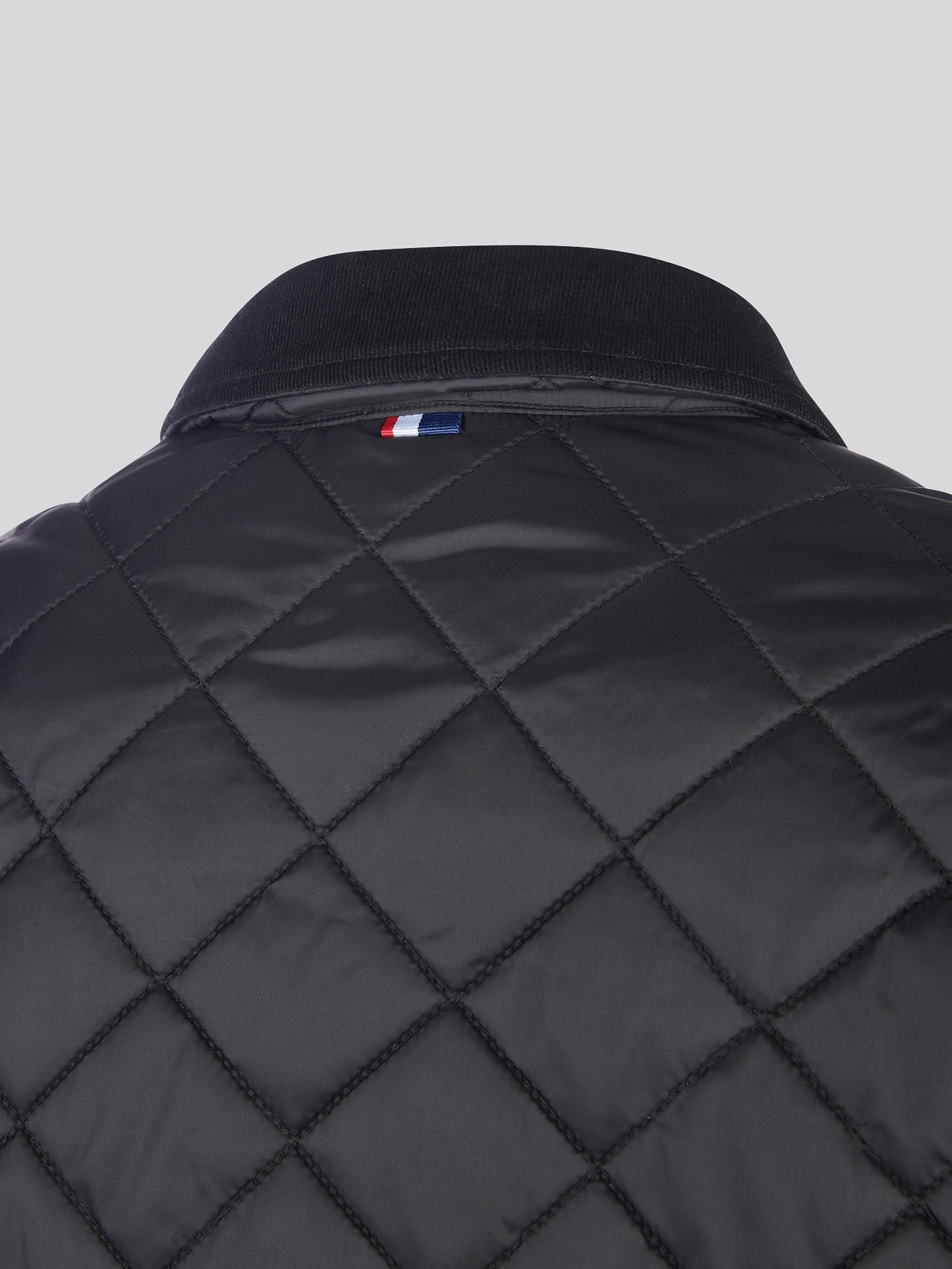 Mens Diamond Quilt Padded Collared Jacket in Black