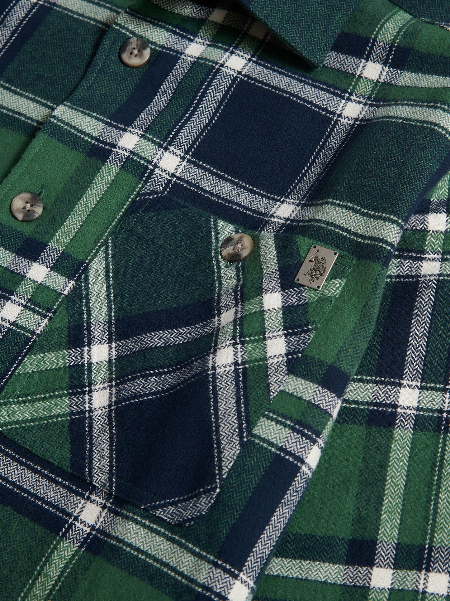 Mens Enlarged Check Overshirt in Pineneedle