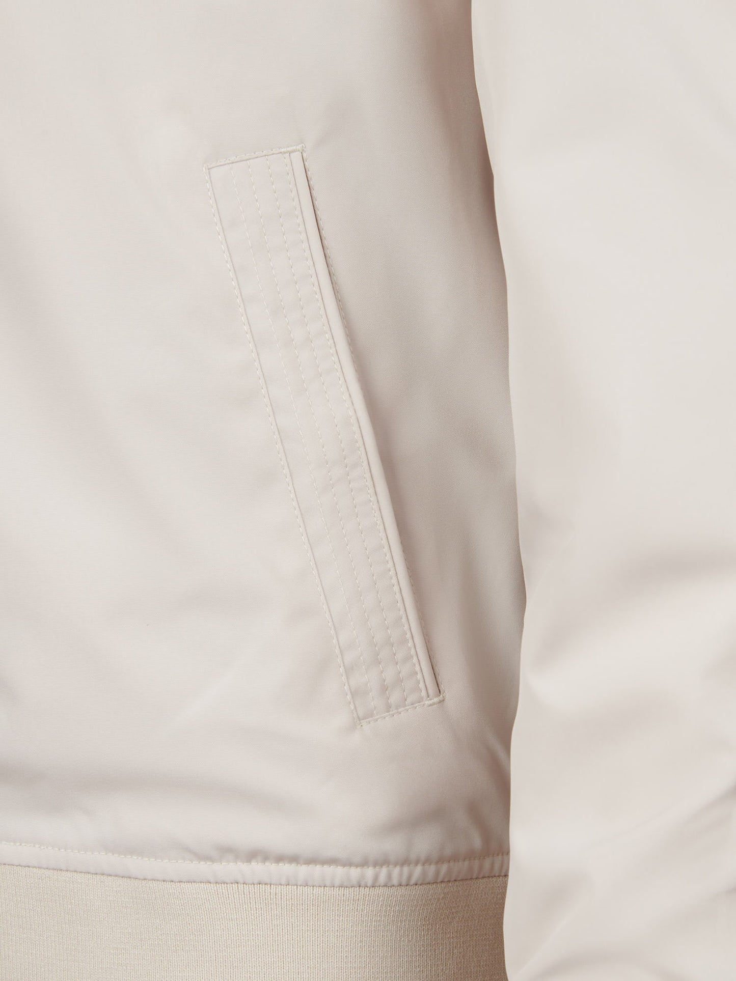 Mens Jersey Lined Smart Bomber Jacket Beige