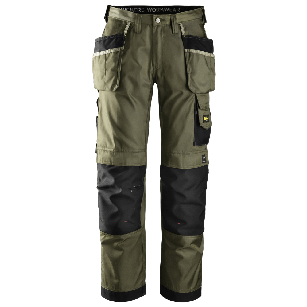 Snickers 3212 Craftsmen Holster Pocket Trousers, DuraTwill Olive Green/Black, 41" Waist 30" Leg-Snickers 112