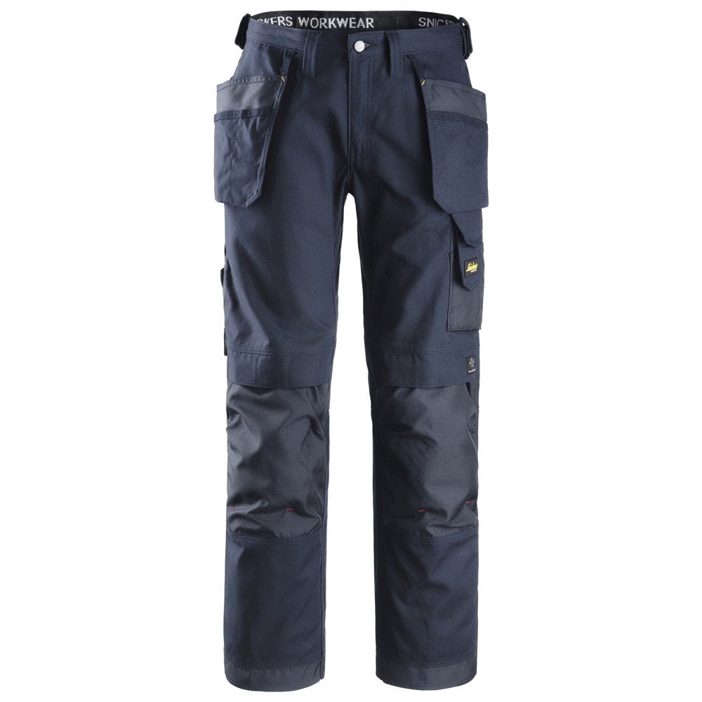 Snickers 3214 Craftsmen Holster Pocket Trousers, Canvas+ Navy Blue Waist 36"- Leg 32"- Snickers Size: 52