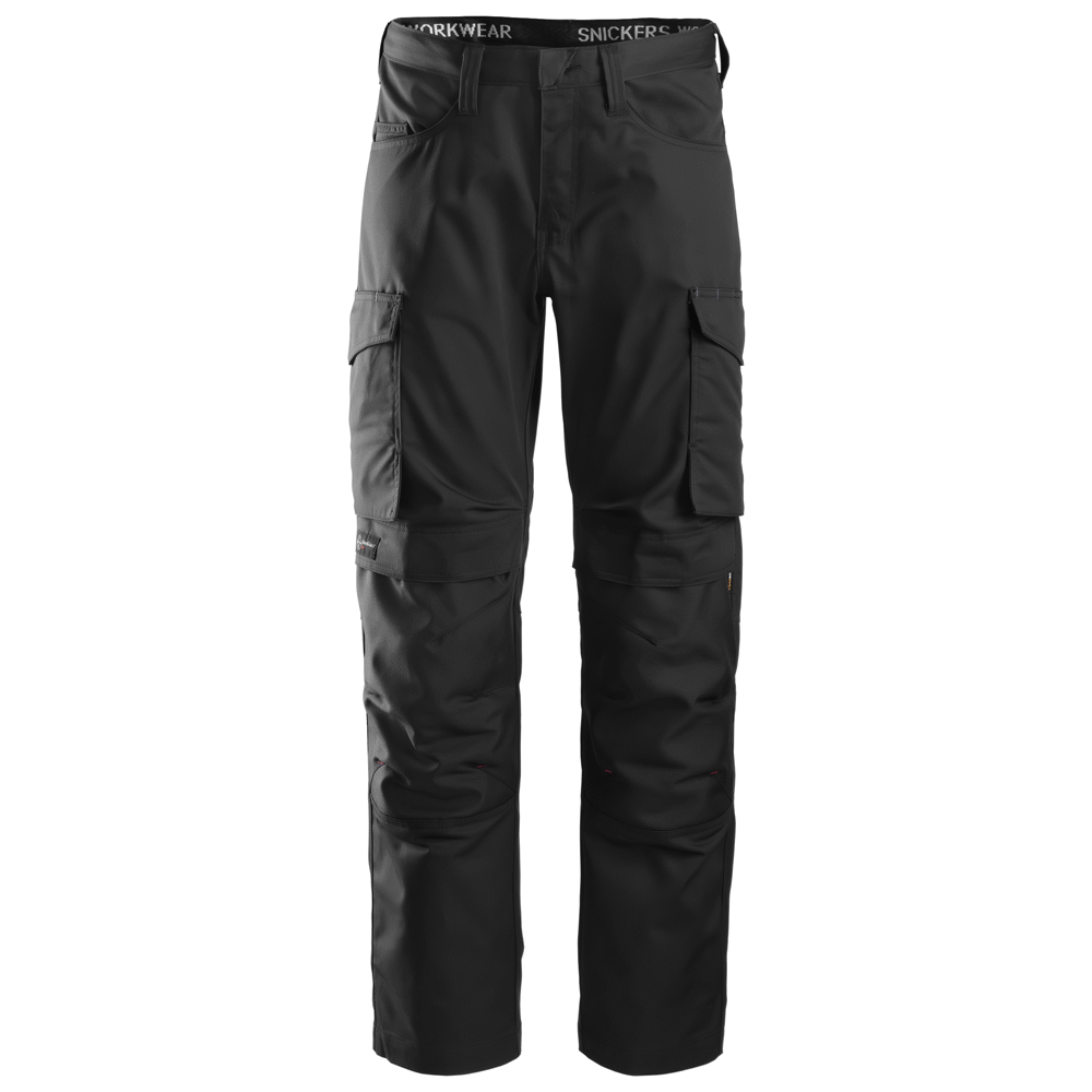 Snickers 6801 Service Trousers + Knee Pockets Black 31" Waist - 35" Leg - Snickers Size 146