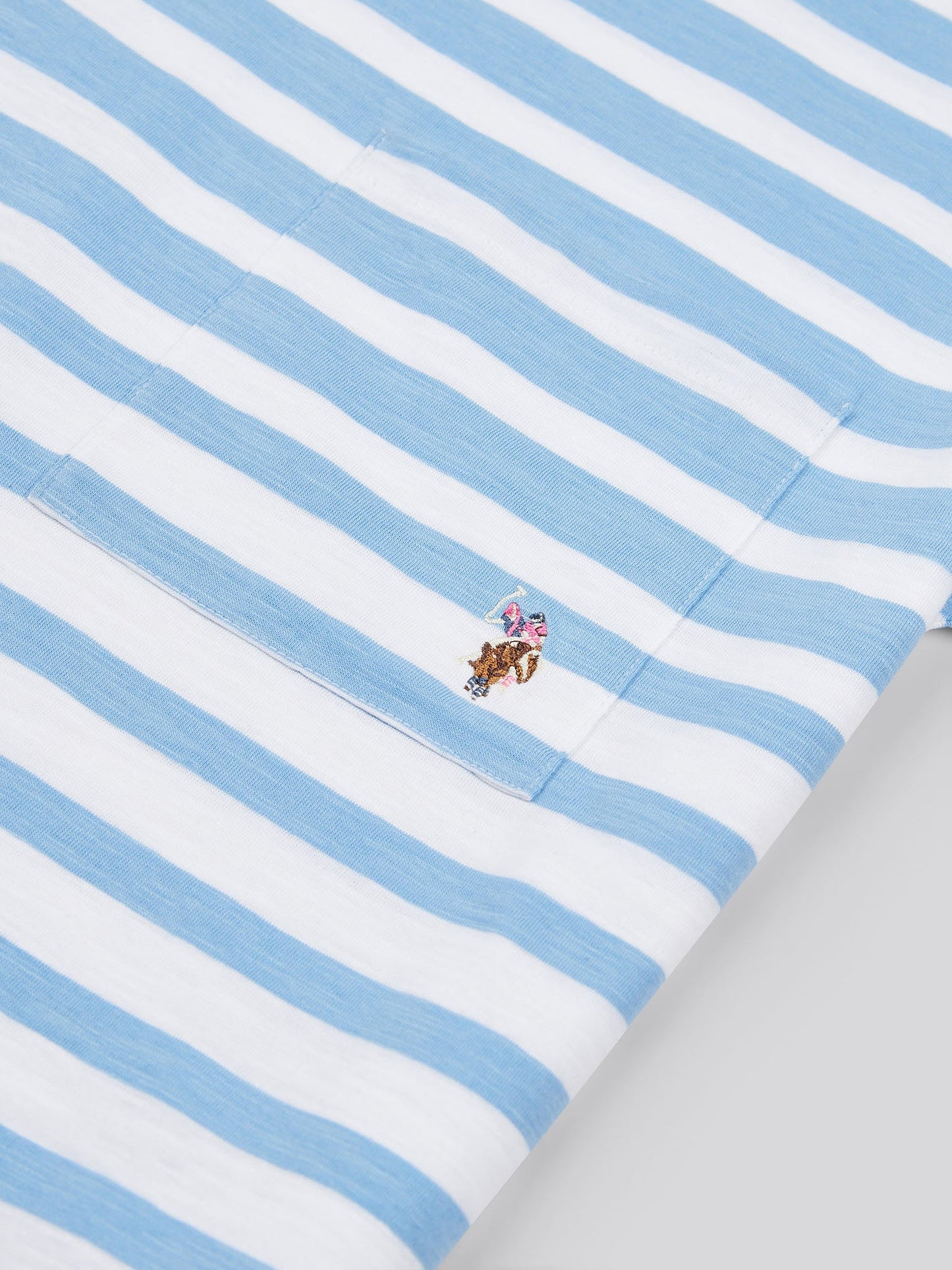 Womens Stripe Slub T-Shirt in Vista Blue