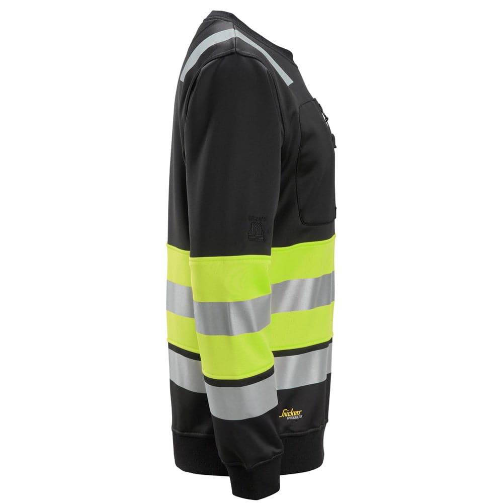 Snickers 8031 High-Vis Class 1 Sweatshirt Black/Yellow 3XL