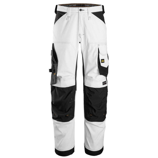 Snickers 6351 AllroundWork Stretch Loose fit Work Trousers White