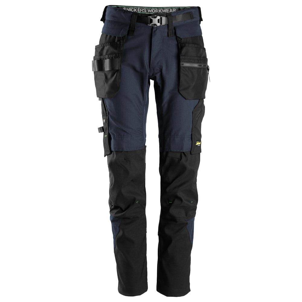 Snickers 6972  FlexiWork, Work Trousers+ Detachable Holster Pockets Navy Blue 33" Waist - 30" Leg