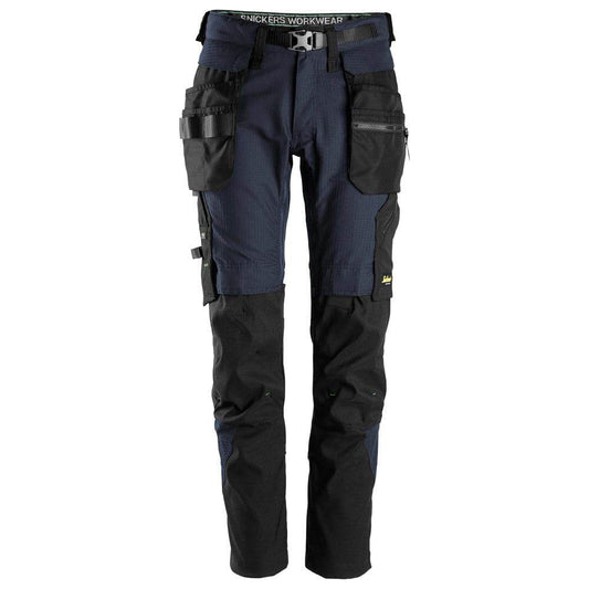 Snickers 6972  FlexiWork, Work Trousers+ Detachable Holster Pockets Navy Blue 33" Waist - 30" Leg