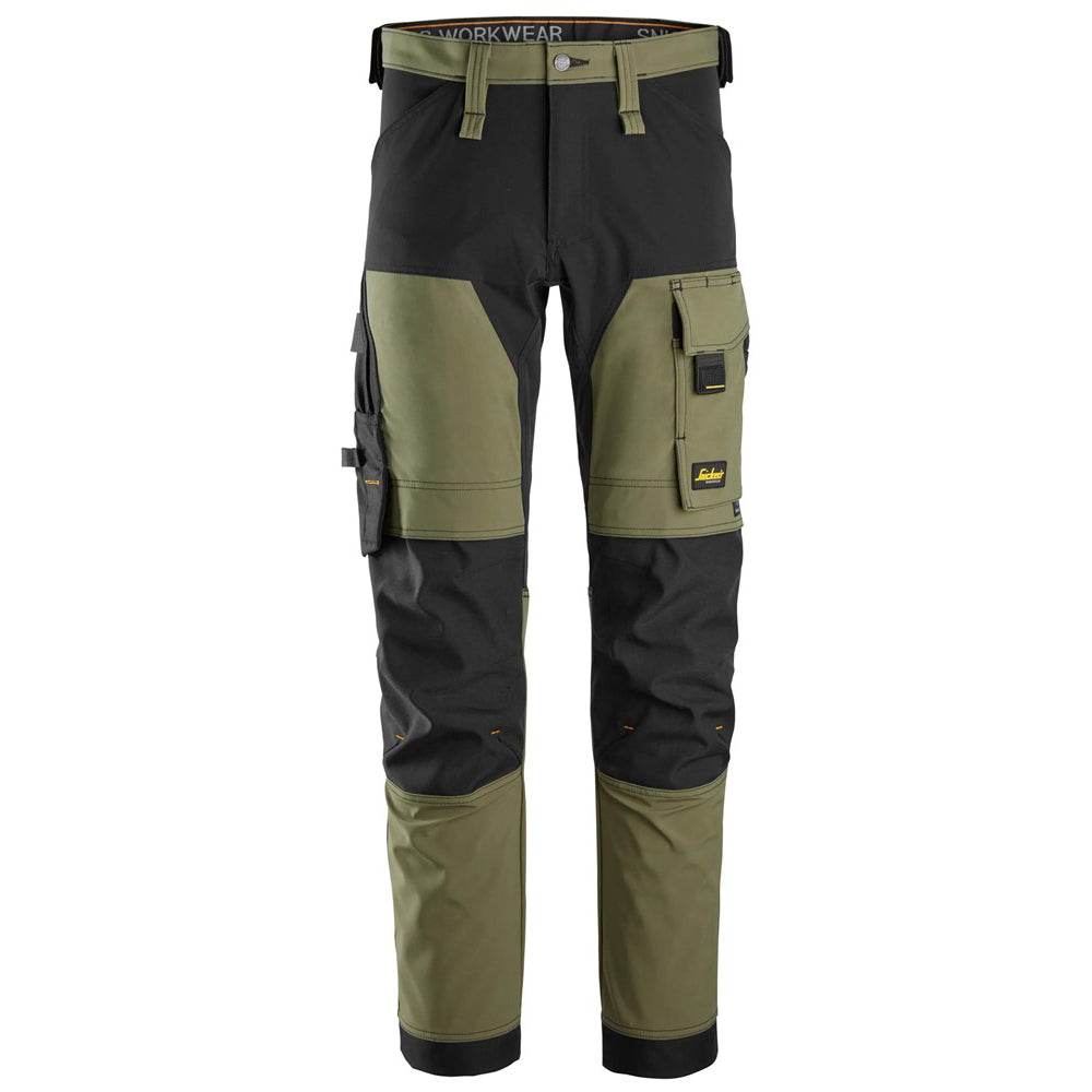 Snickers 6375 AllroundWork 4-way Stretch Trousers Khaki Green