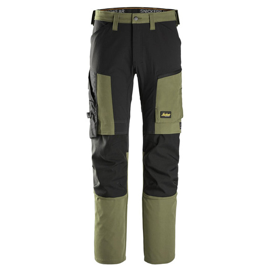 Snickers 6318 AllroundWork 4-Way Stretch Trousers Khaki Green