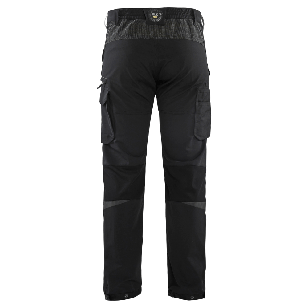 Blaklader 1422 4-Way Stretch Service Work Trousers Black/Dark Grey, 37" Waist Short Leg
