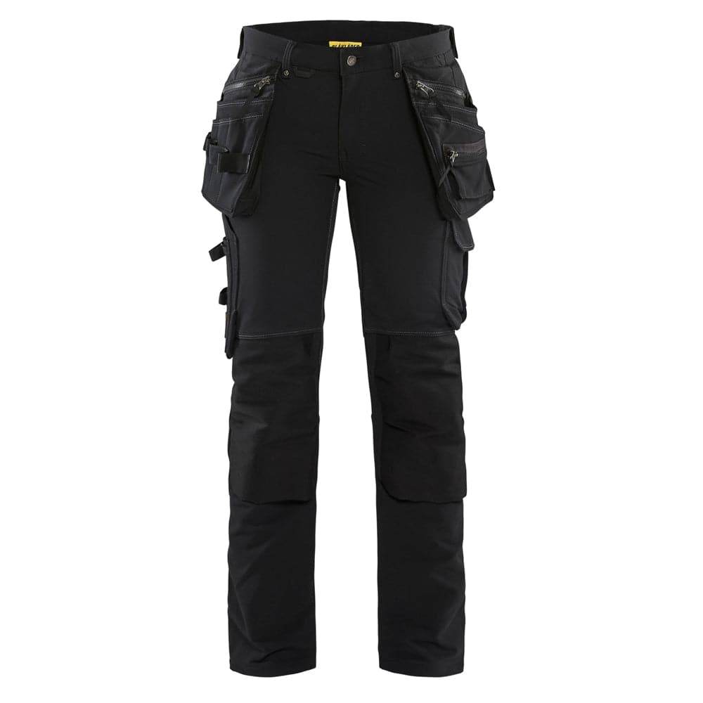 Blaklader 7198 Women's 4-Way Stretch Holster Pocket Work Trousers Black UK 12, Regular Leg