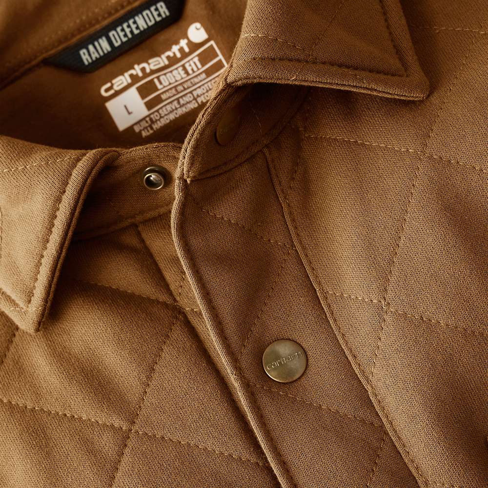 Carhartt 107270 Rain Defender Loose Fit Heavyweight Quilted Snap Front Shirt Jac