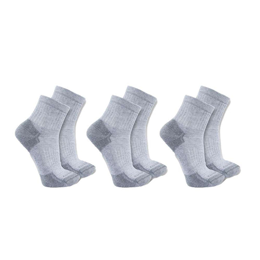 Carhartt SQ6103M Midweight Cotton Blend Quarter Sock 3 Pack
