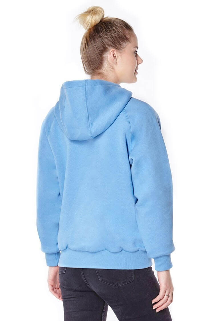 Ladies Knife Resistant Anti Slash Hooded Top in Blue