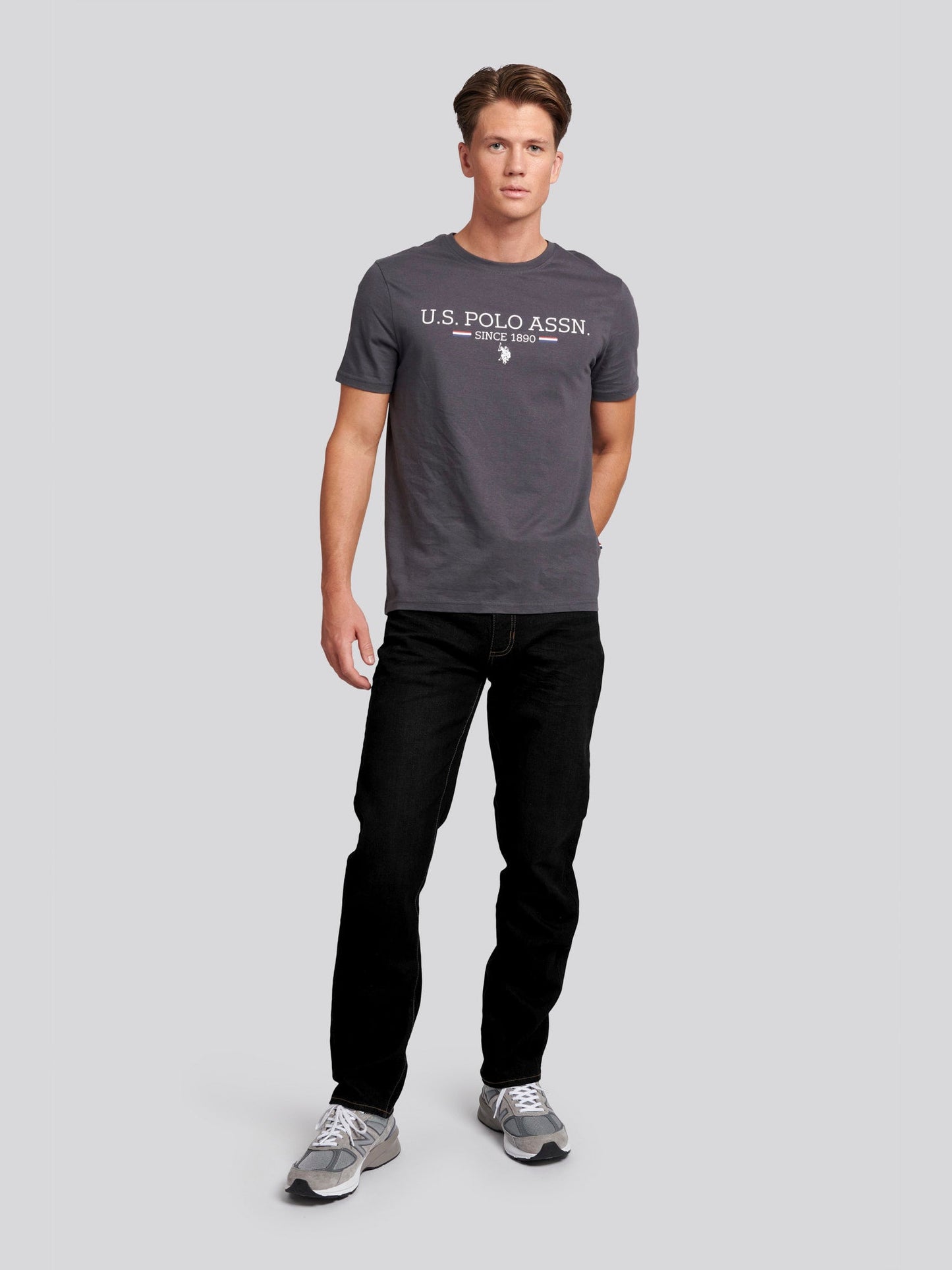 Mens 5 Pocket Regular Fit Denim Jeans in Black Wash
