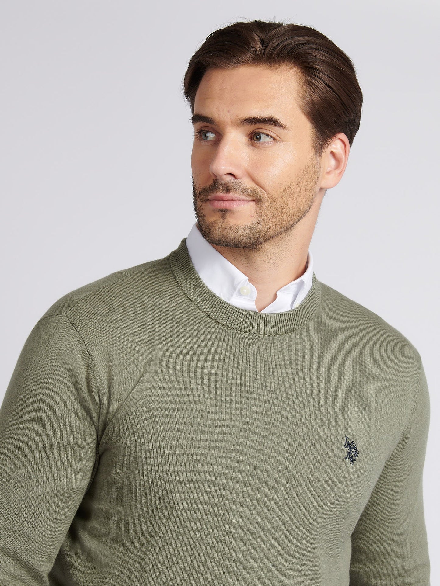 Mens Cotton Crewneck in Iceberg Green
