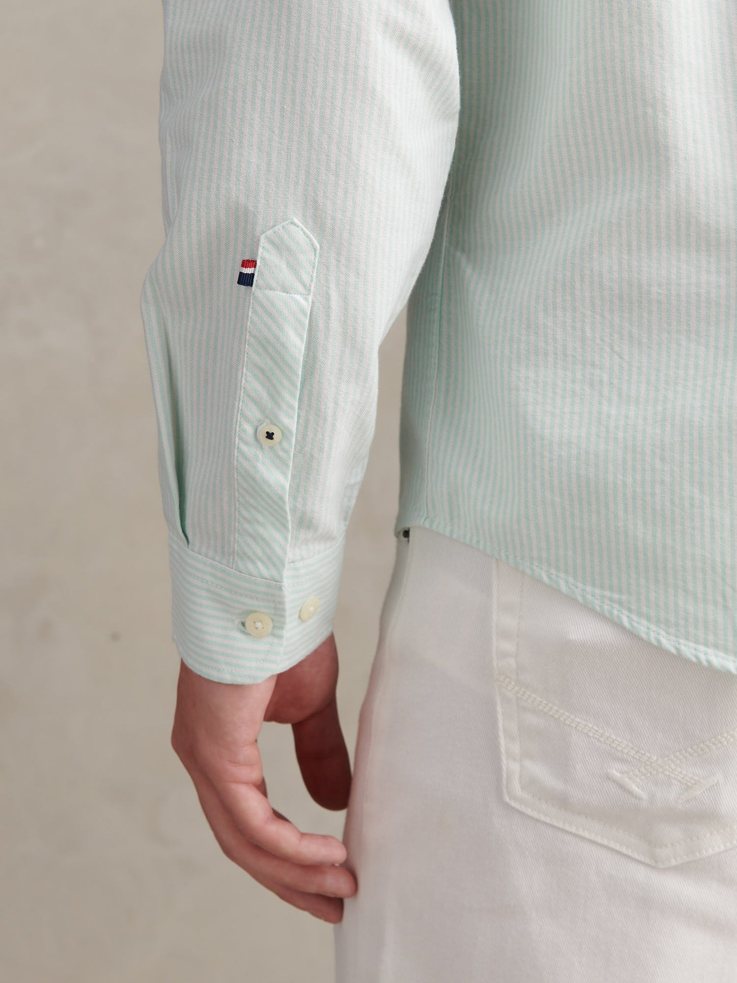 Mens Oxford Stripe  Shirt Ice Green