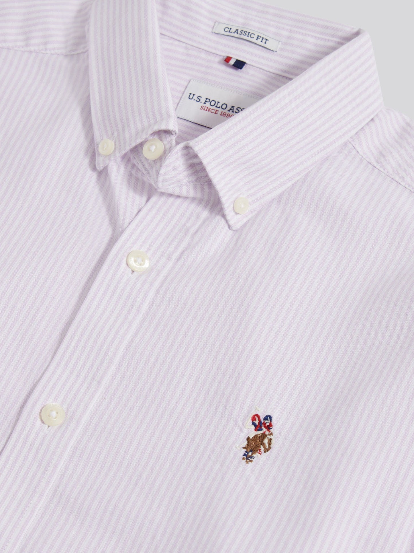 Mens Oxford Stripe  Shirt Lilac Breeze
