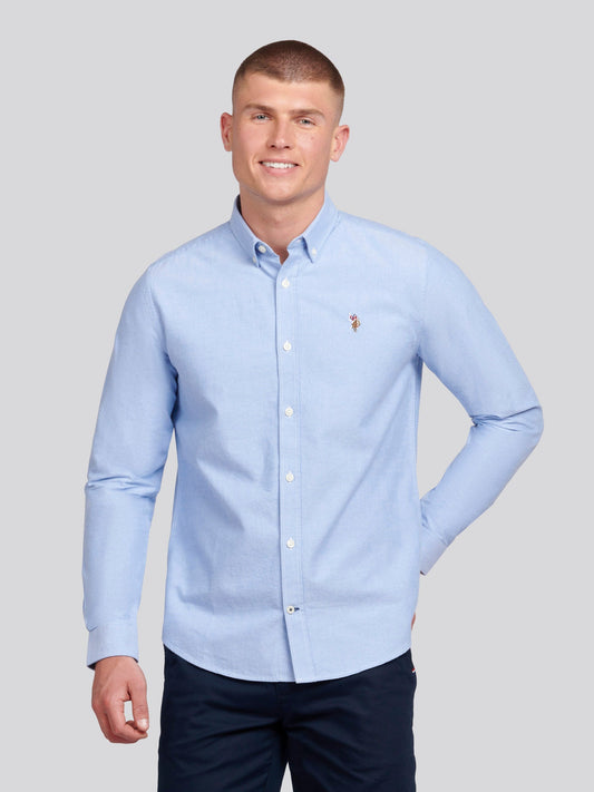 Mens Peached Oxford Shirt Blue Yonder