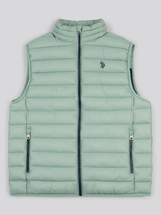 Mens Bound Quilted Gilet Iceberg Green