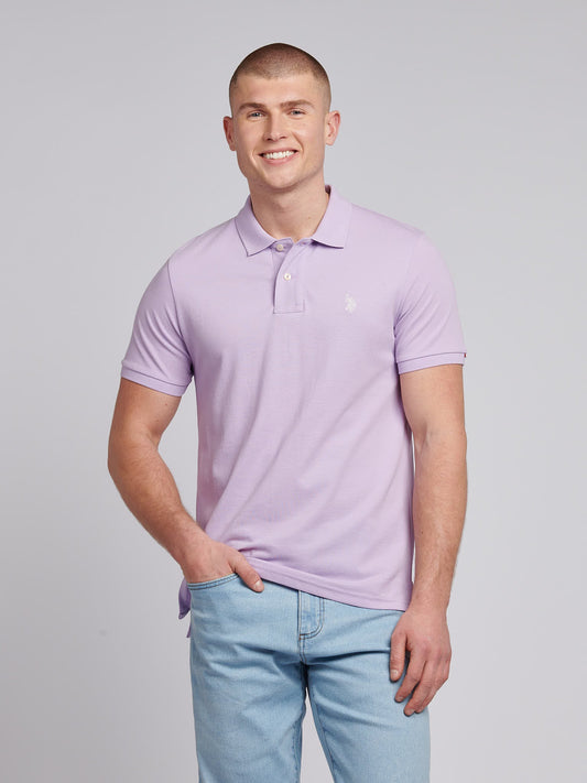 Mens Double Horsemen Polo Shirt Lilac Breeze