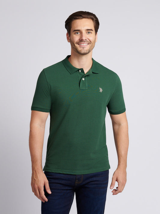 Mens Double Horsemen Polo Shirt Pineneedle