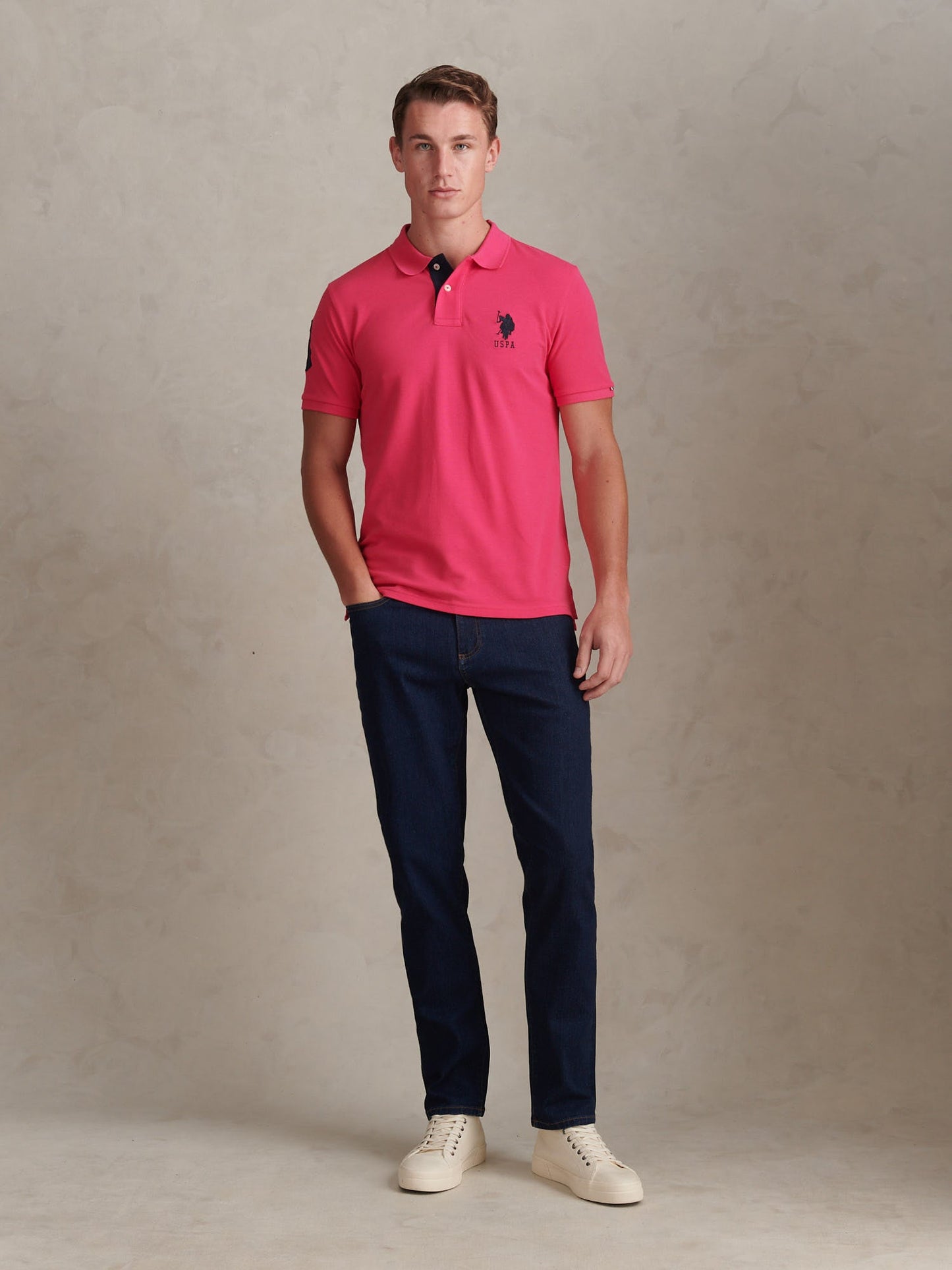 Mens Player 3 Polo Shirt Raspberry Sorbet