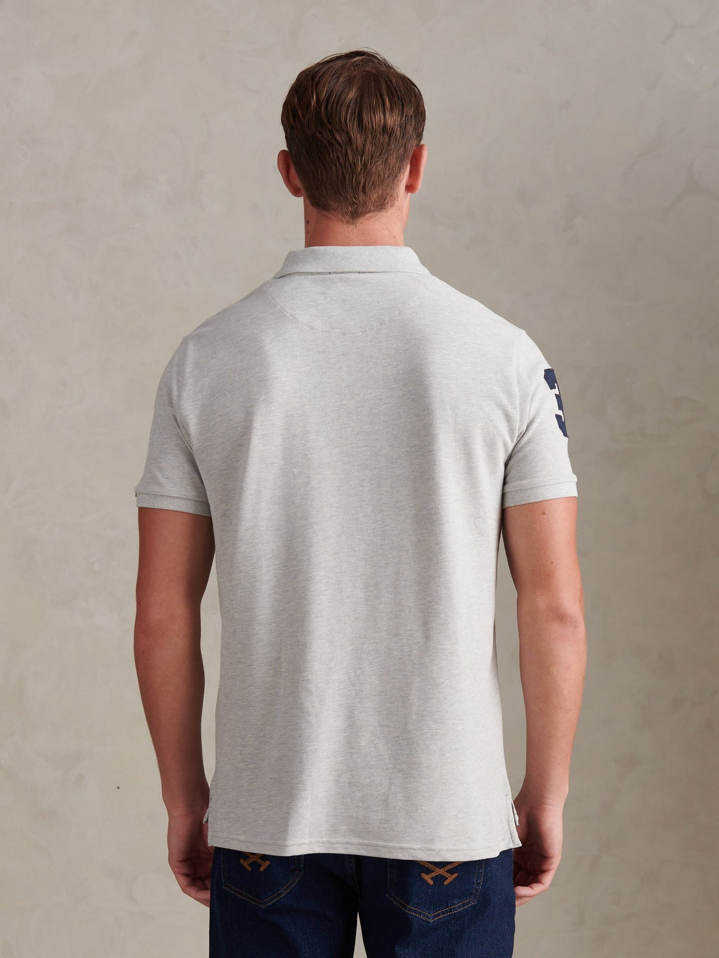 Mens Player 3 Polo Shirt Mid Grey Marl