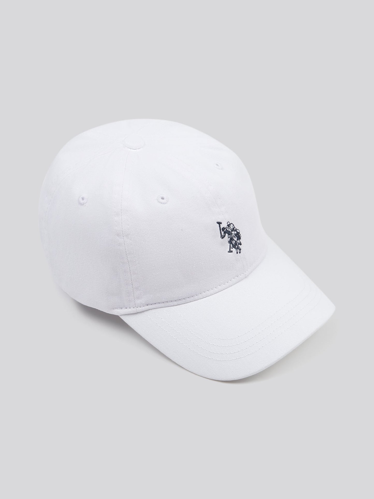Mens Washed Casual Cap White / Dark Sapphire Navy DHM