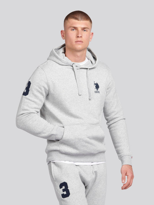 Mens Player 3 Hoodie in Mid Grey Marl