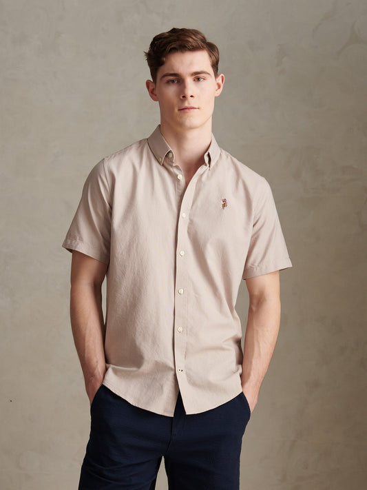 Mens  Short Sleeve Oxford Shirt String