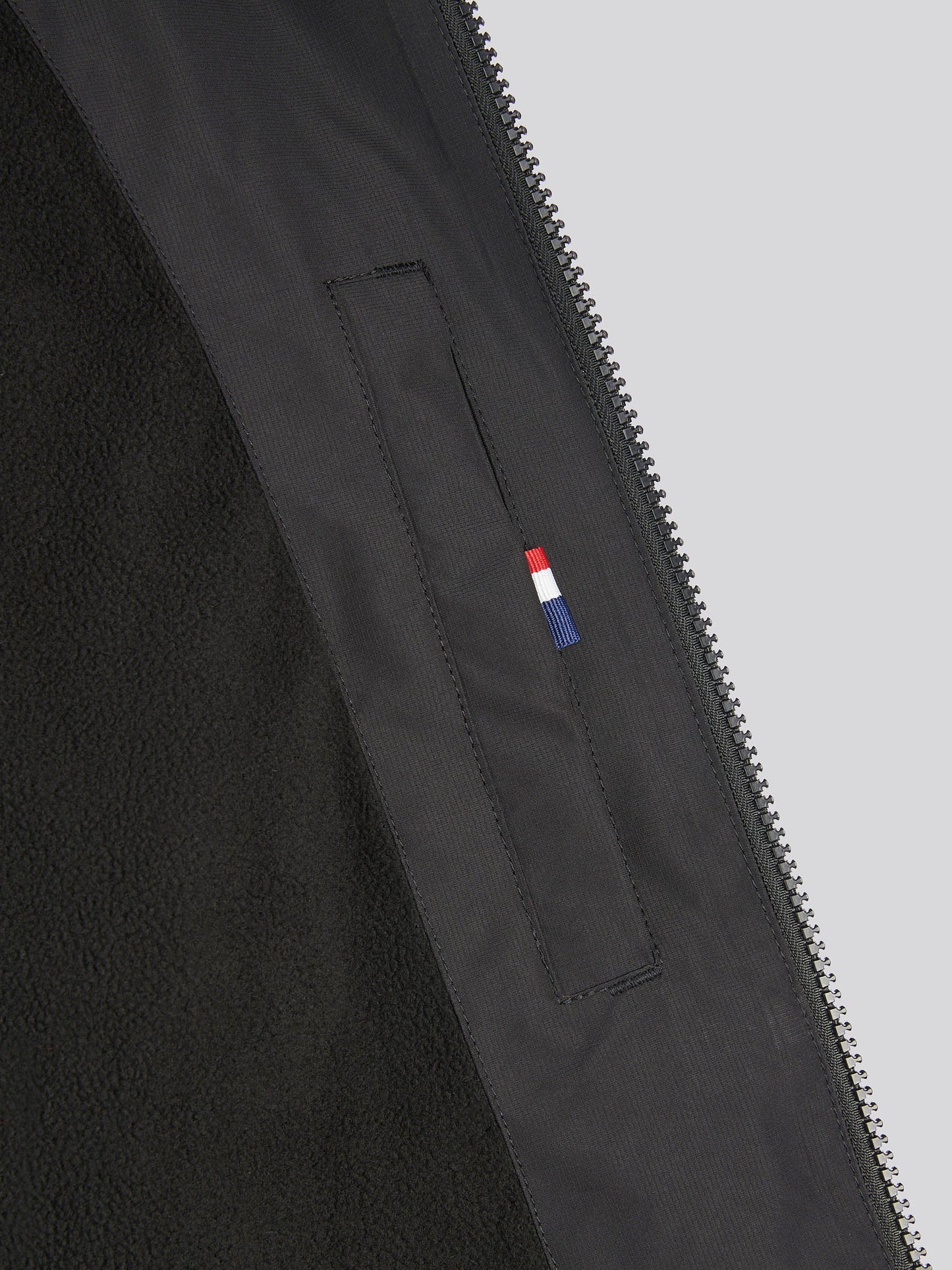 Mens Fleece Lined Windbreaker Jacket in Black Bright White DHM
