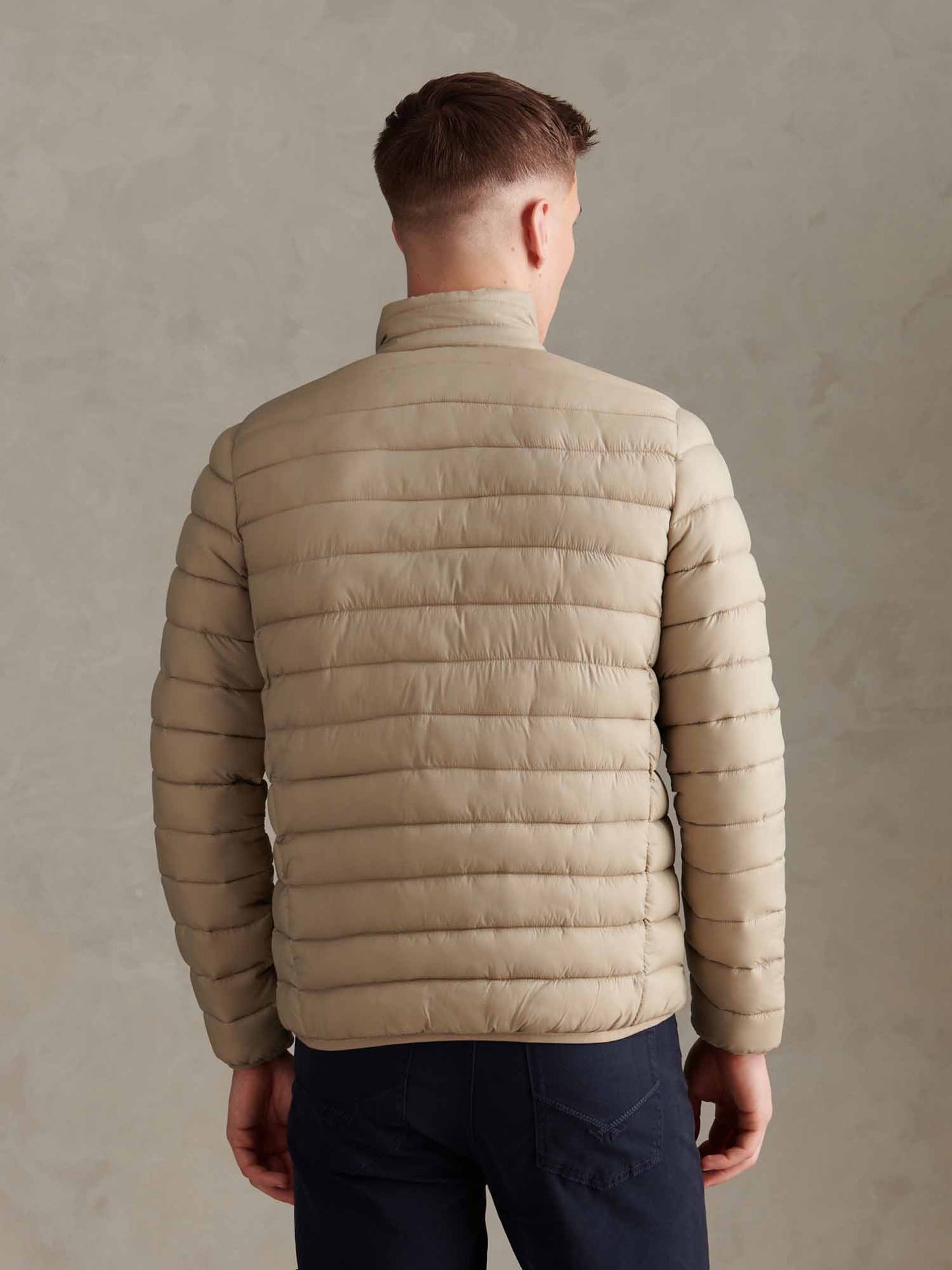 Mens Lightweight Bound Quilted Jacket Trench Coat