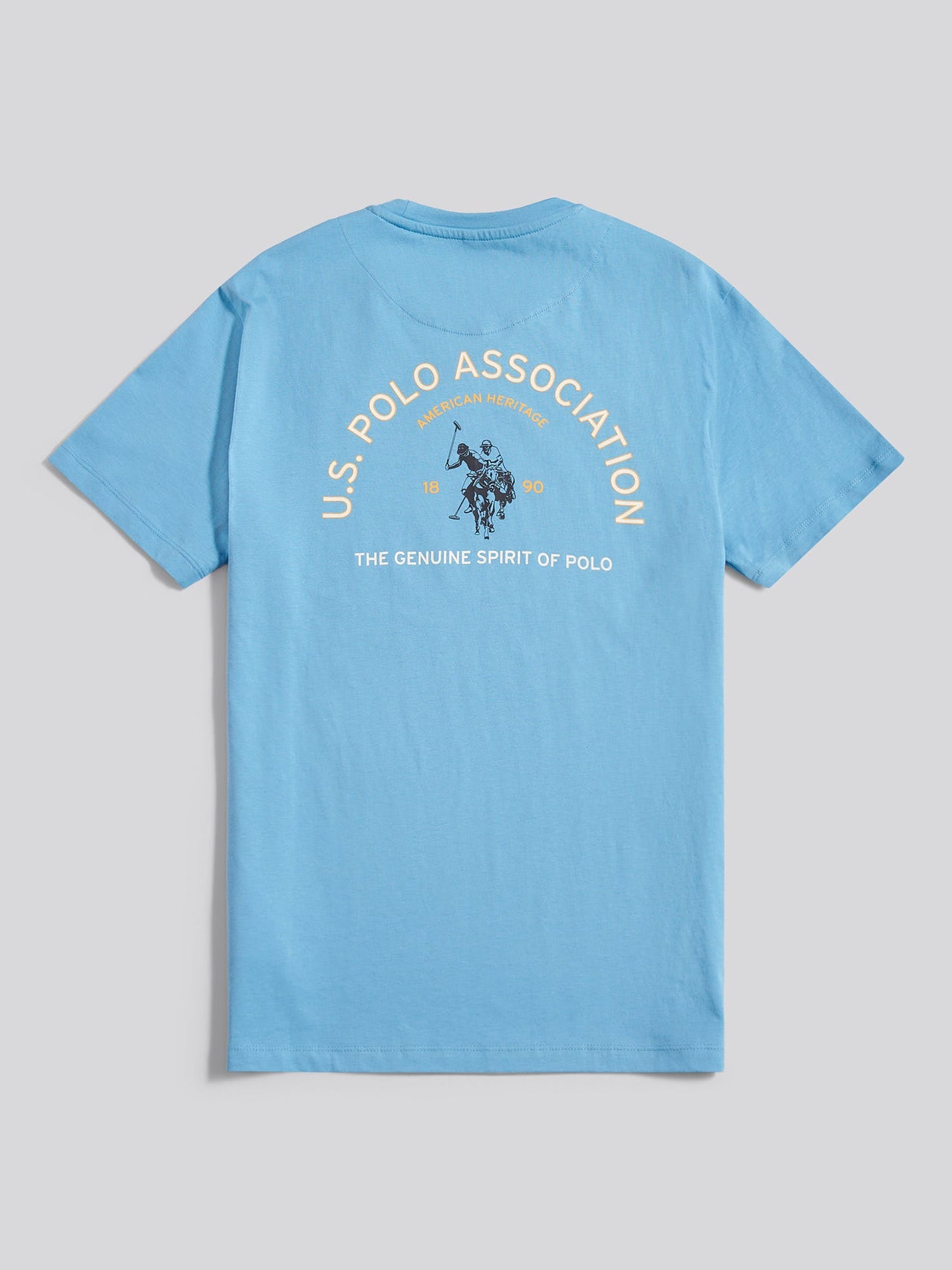 Mens Front/Back Print Graphic T-Shirt in Heritage Blue