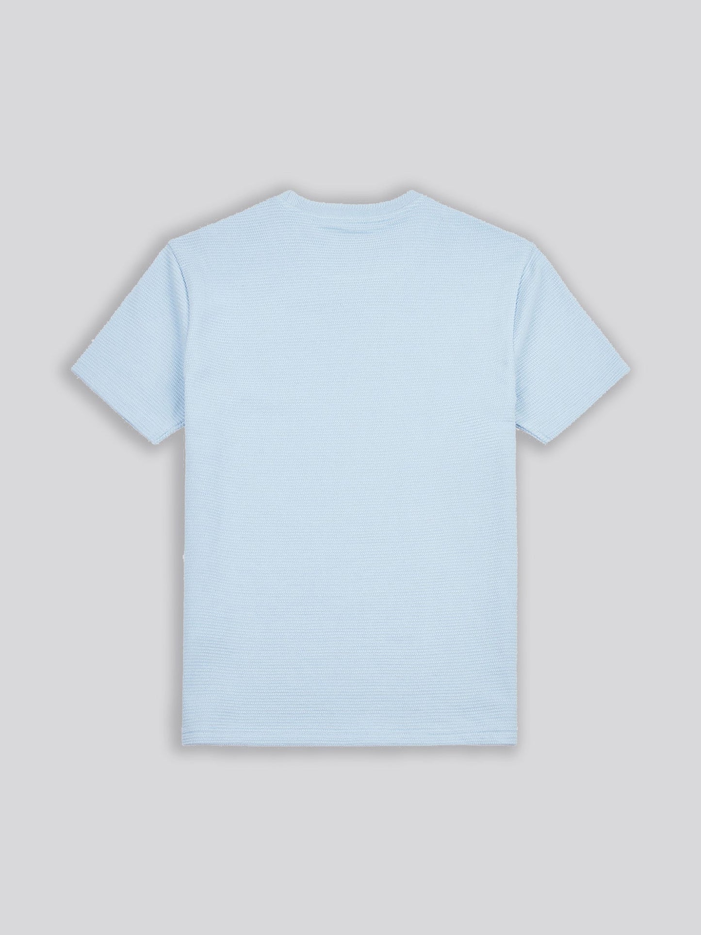 Mens Texture Double Horsemen T-Shirt in Chambray Blue