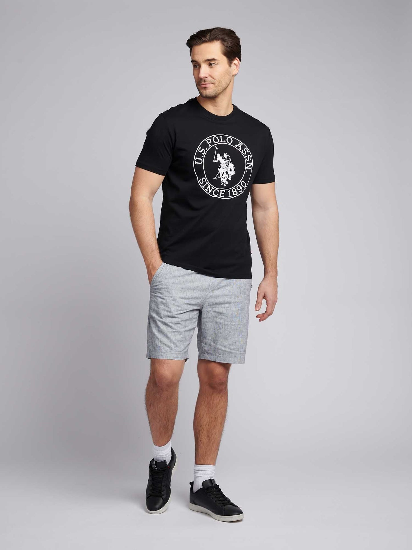 Mens Circle Print T-Shirt in Dark Sapphire Navy