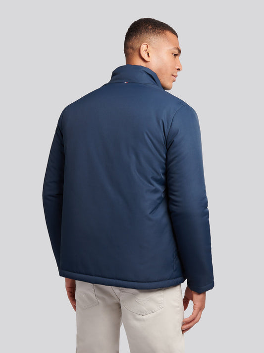 Mens Lightweight Quilt Funnel Puffer in Dark Sapphire Navy / Moonlight Blue DHM