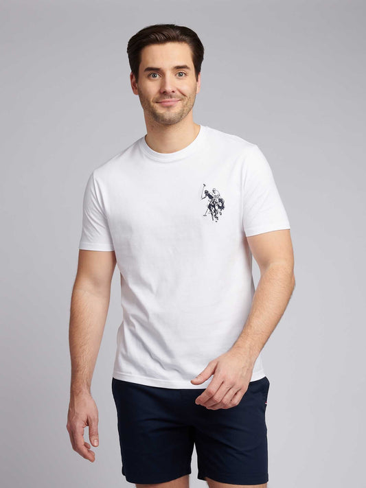 Mens Large Player T-Shirt in White / Dark Sapphire Navy DHM