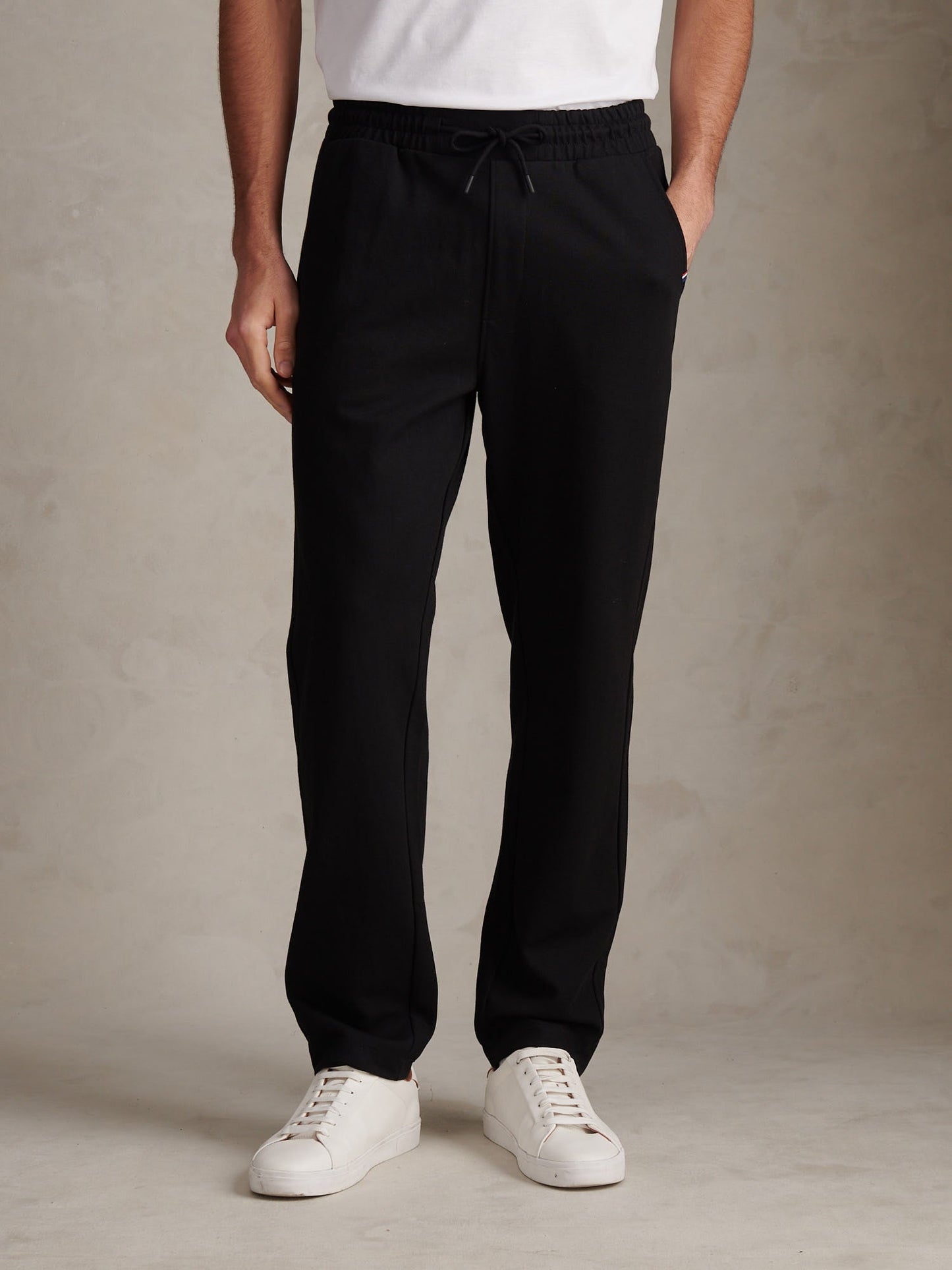 Mens Jersey Double Horsemen Trousers Black