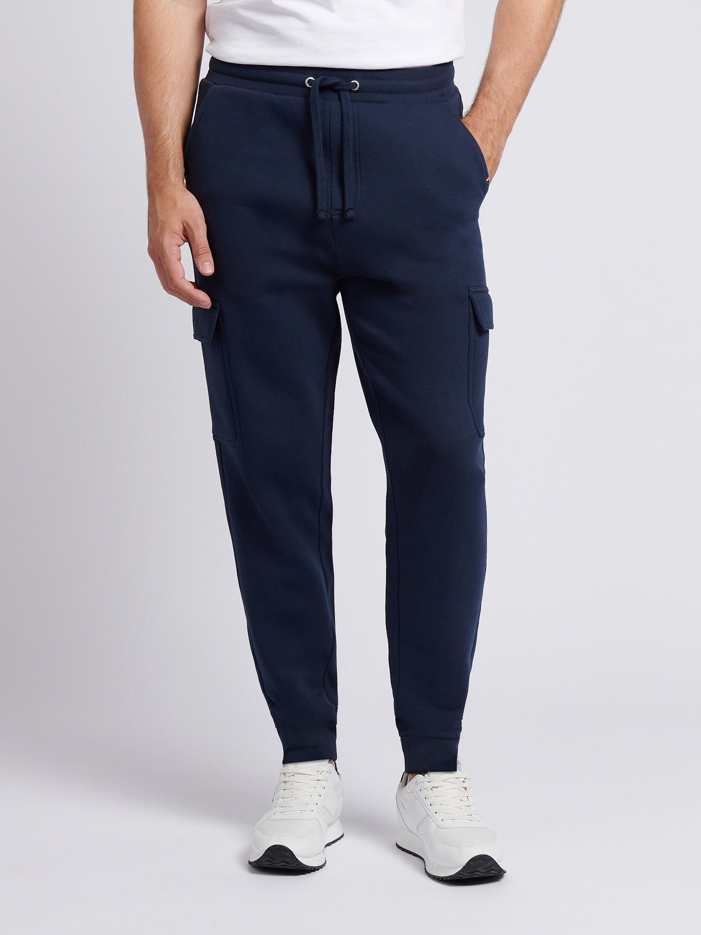 Mens Double Horsemen Cargo Sweat Jogger in Dark Sapphire Navy / Moonlight Blue DHM