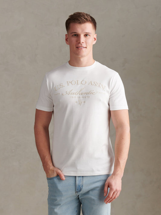Mens Arch Script Graphic T-Shirt Bright White