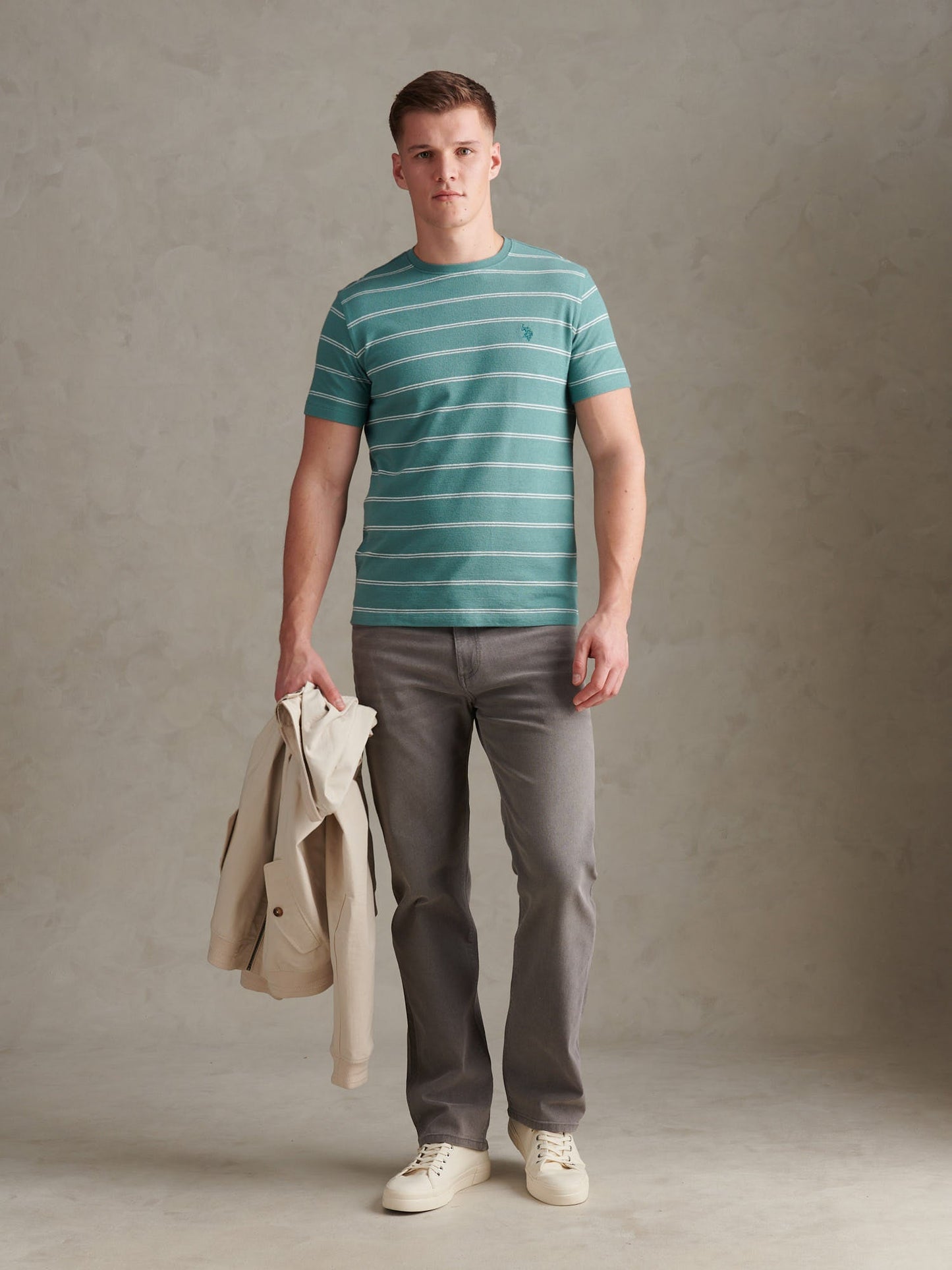 Mens Terry Stripe T-Shirt Arctic
