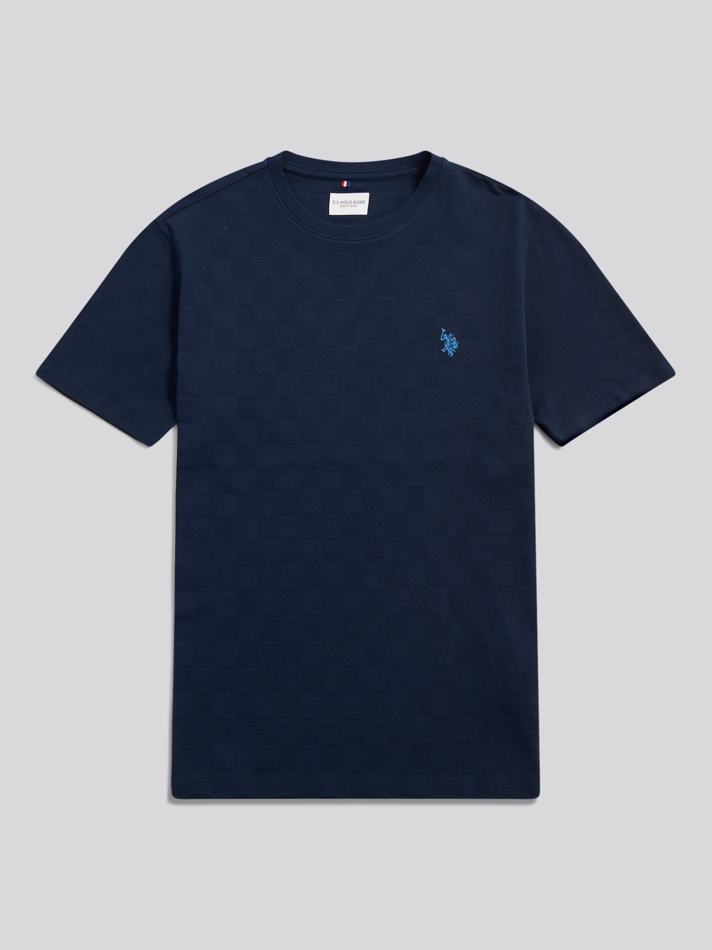 Mens Enlarged Square Texture T-Shirt Dark Sapphire Navy