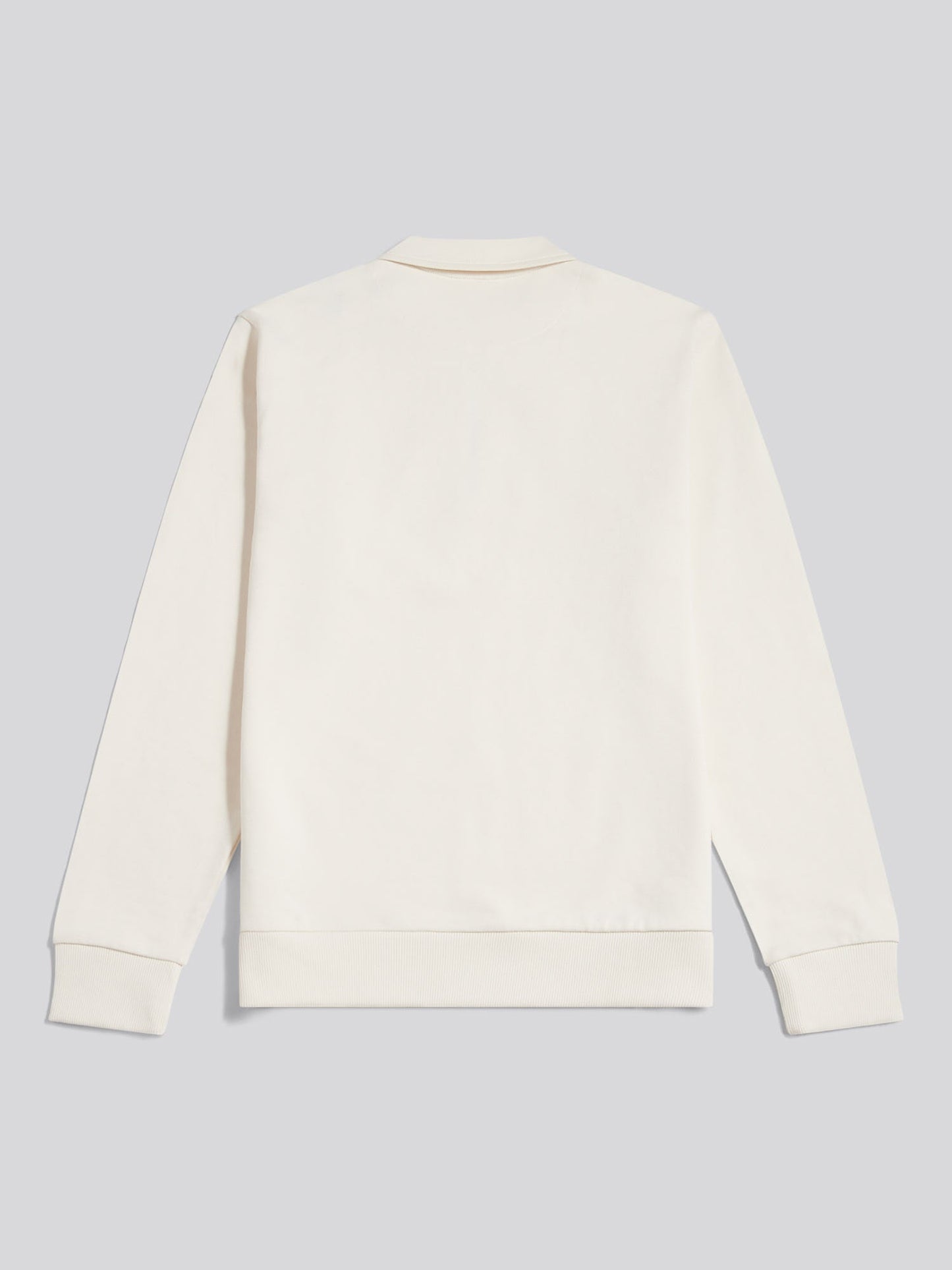 Mens Loopback Zip Polo Sweatshirt Whisper White