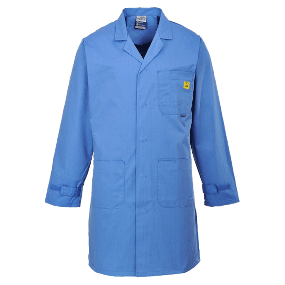 Portwest AS10 Anti-Static ESD Stud Front Coat Various Colours